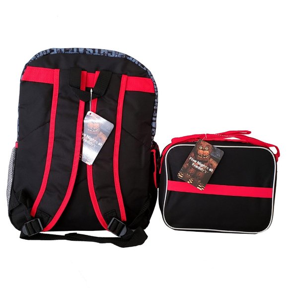 Five Nights at Freddy's Backpack and Lunch Bag Set Boys 3D FNAF Black Large 16" - Picture 2 of 6